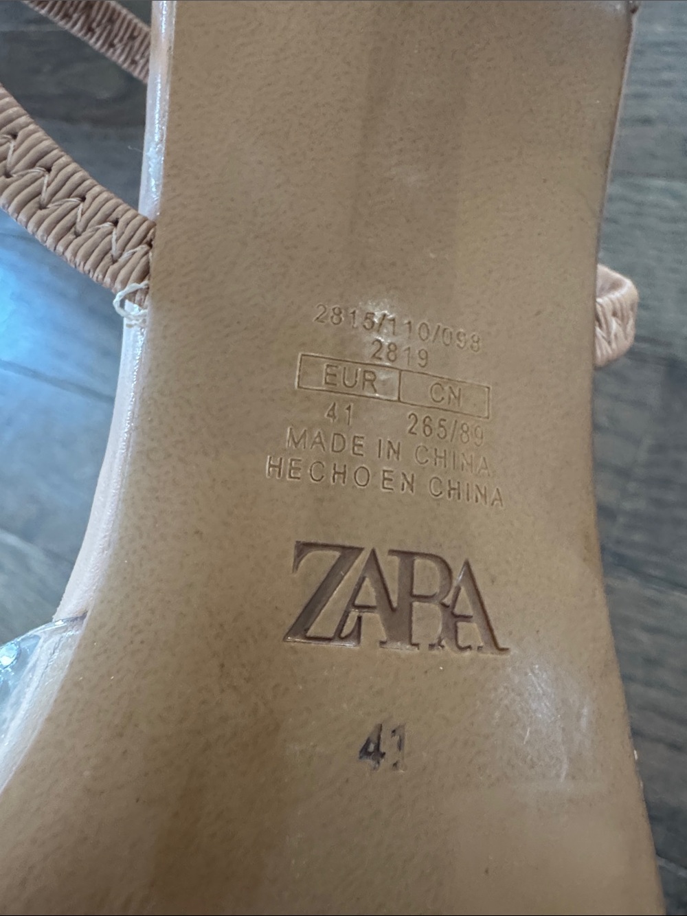 ZARA Tan Pearl-Embellished Pointed Toe Slingback Flats Size 41 - Picture 5 of 5